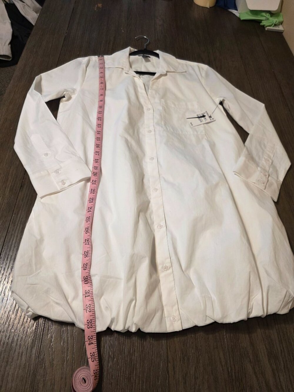 Halogen Cotton Bubble Hem Popover Shirtdress White XS NWT Flawed - Picture 3 of 14